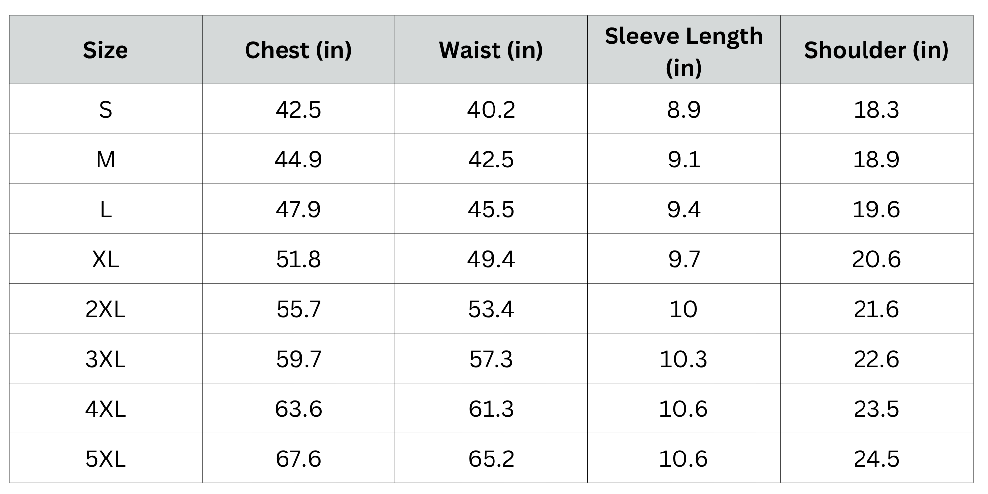 Size Chart