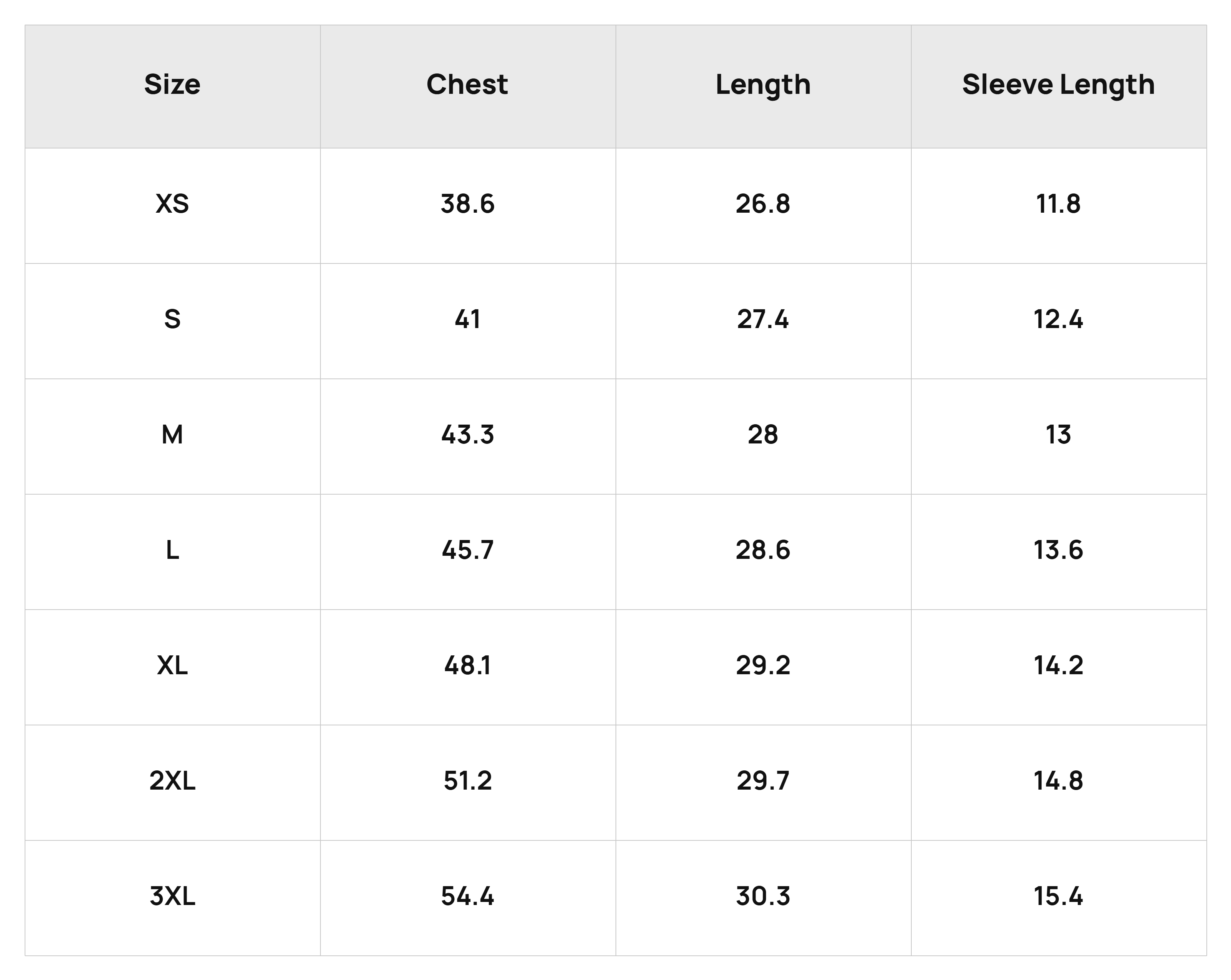 Size Chart