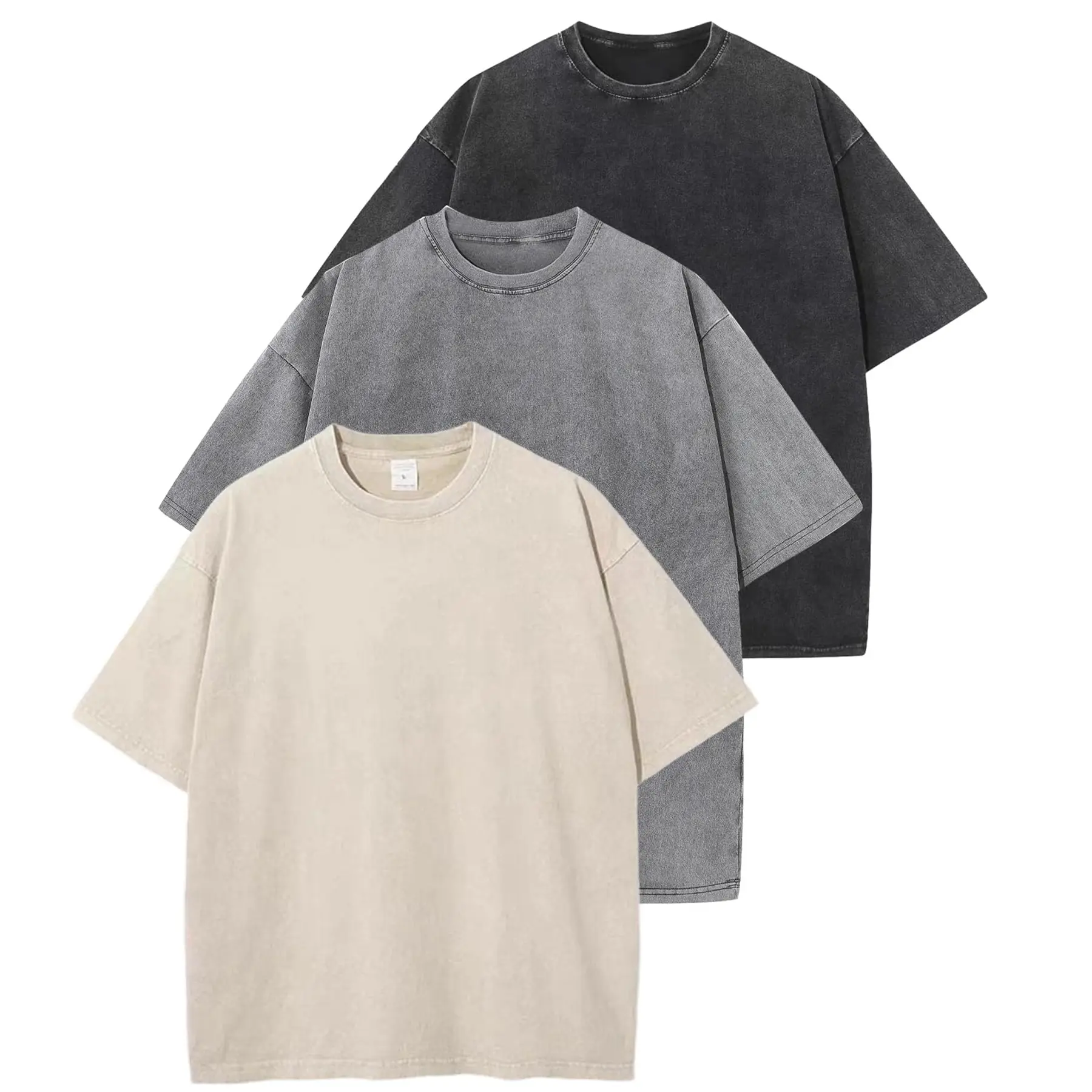 Pack Of 3 Oversized Loose Short Sleeve Summer Tshirts