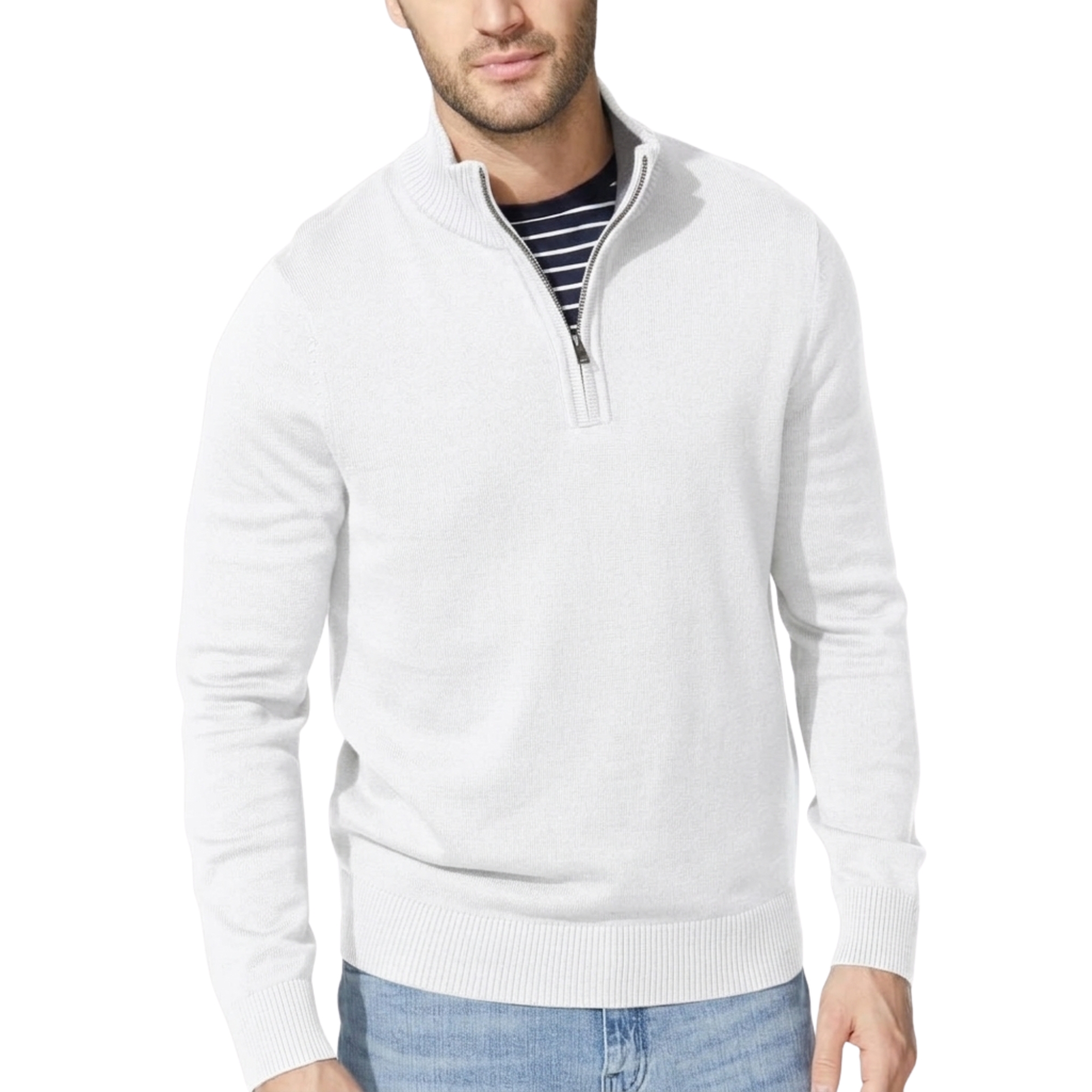 Quarter Zip Comfortable Sweater For Men