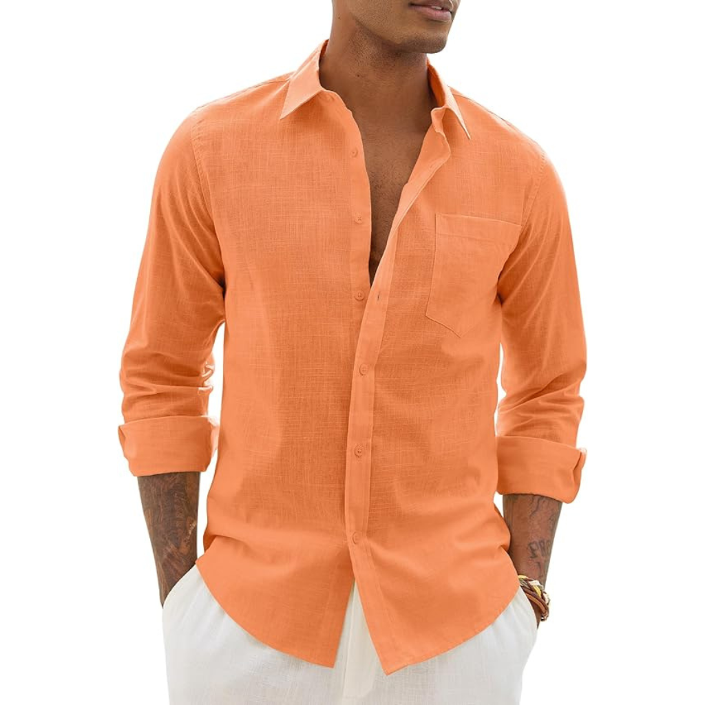 Long Sleeve Down Button Textured Shirts For Men