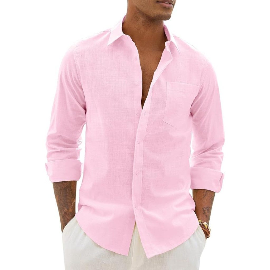 Long Sleeve Down Button Textured Shirts For Men