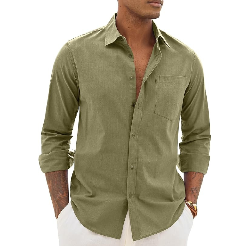 Long Sleeve Down Button Textured Shirts For Men