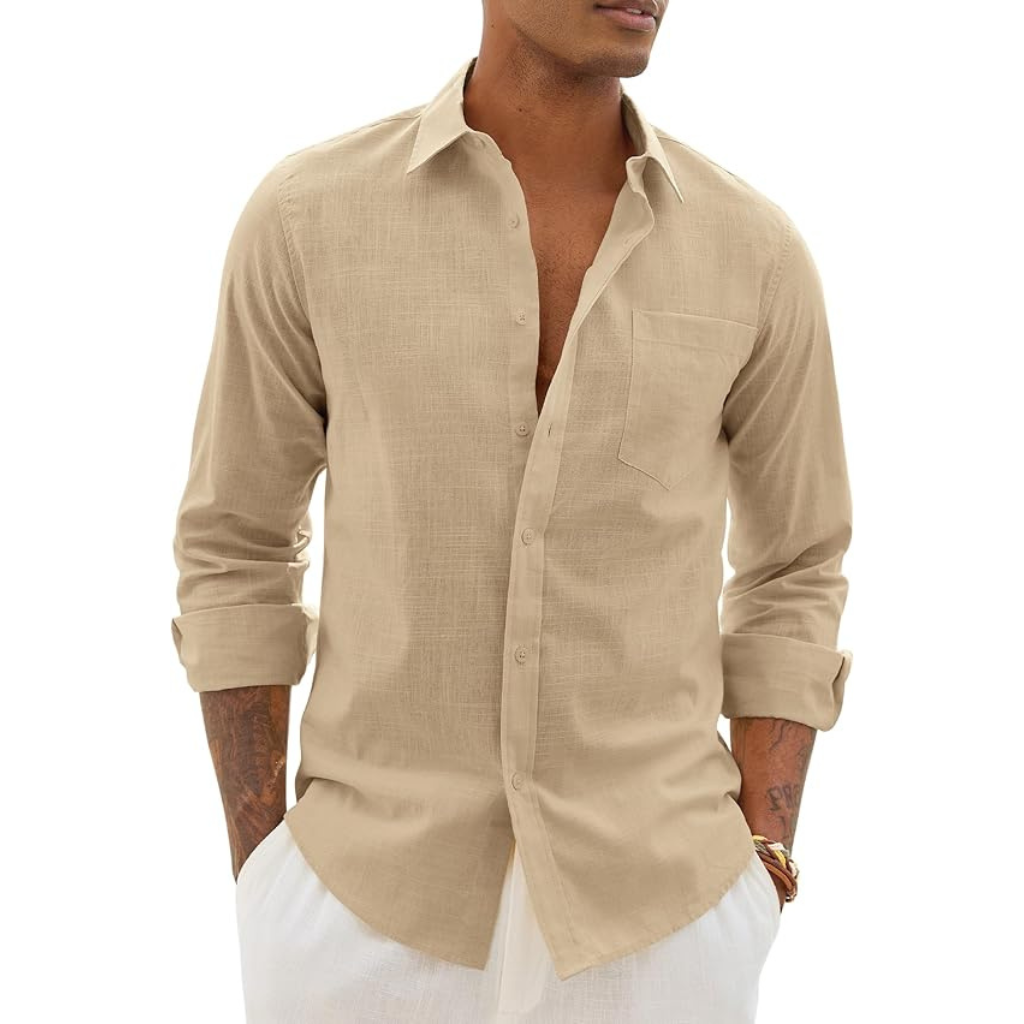 Long Sleeve Down Button Textured Shirts For Men