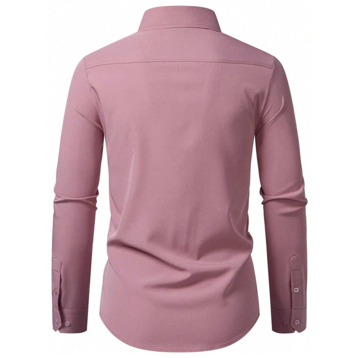 Casual Solid Formal Long Sleeve Dress For Men