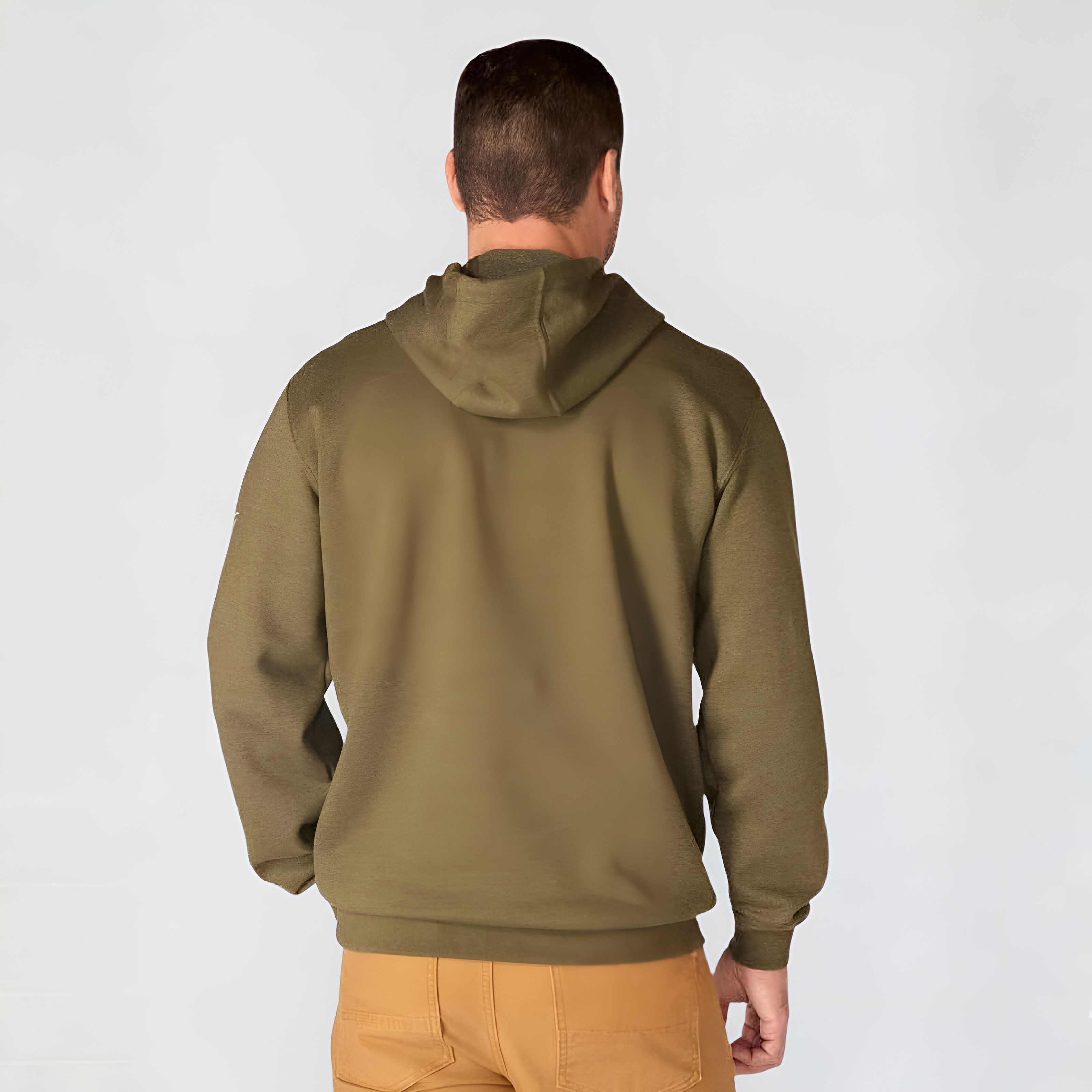 Midweight Pullover Hoodie with Graphic Logo Sleeve