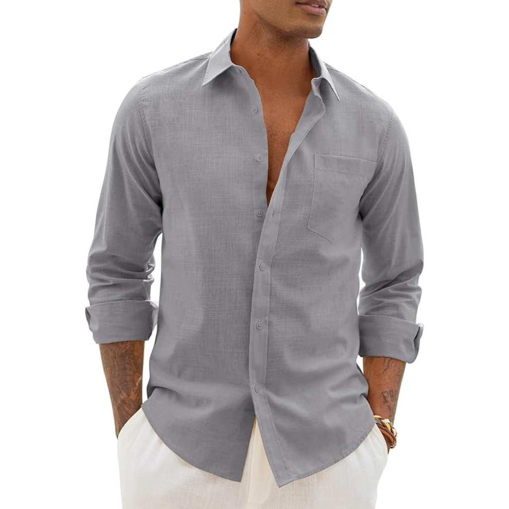 Long Sleeve Down Button Textured Shirts For Men