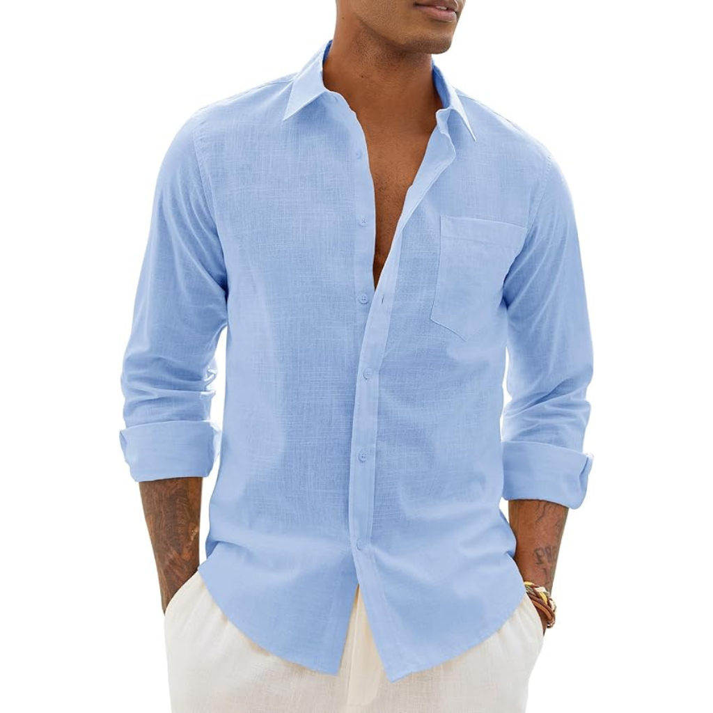 Long Sleeve Down Button Textured Shirts For Men