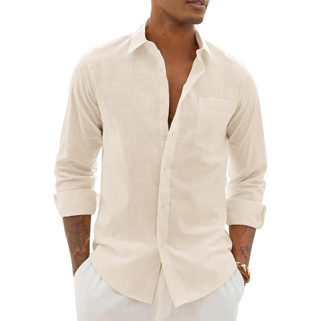 Long Sleeve Down Button Textured Shirts For Men