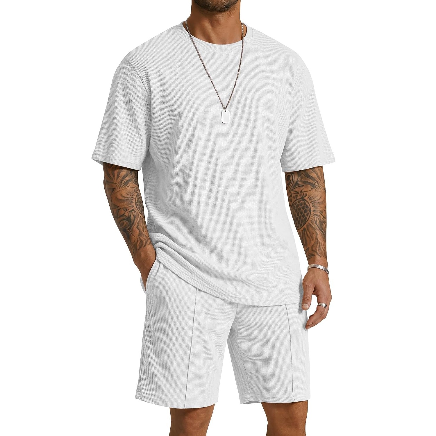 Casual Summer Shorts And Short Sleeve Tshirt Set For Men
