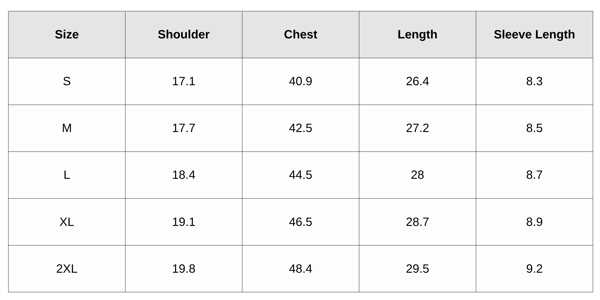 Size Chart