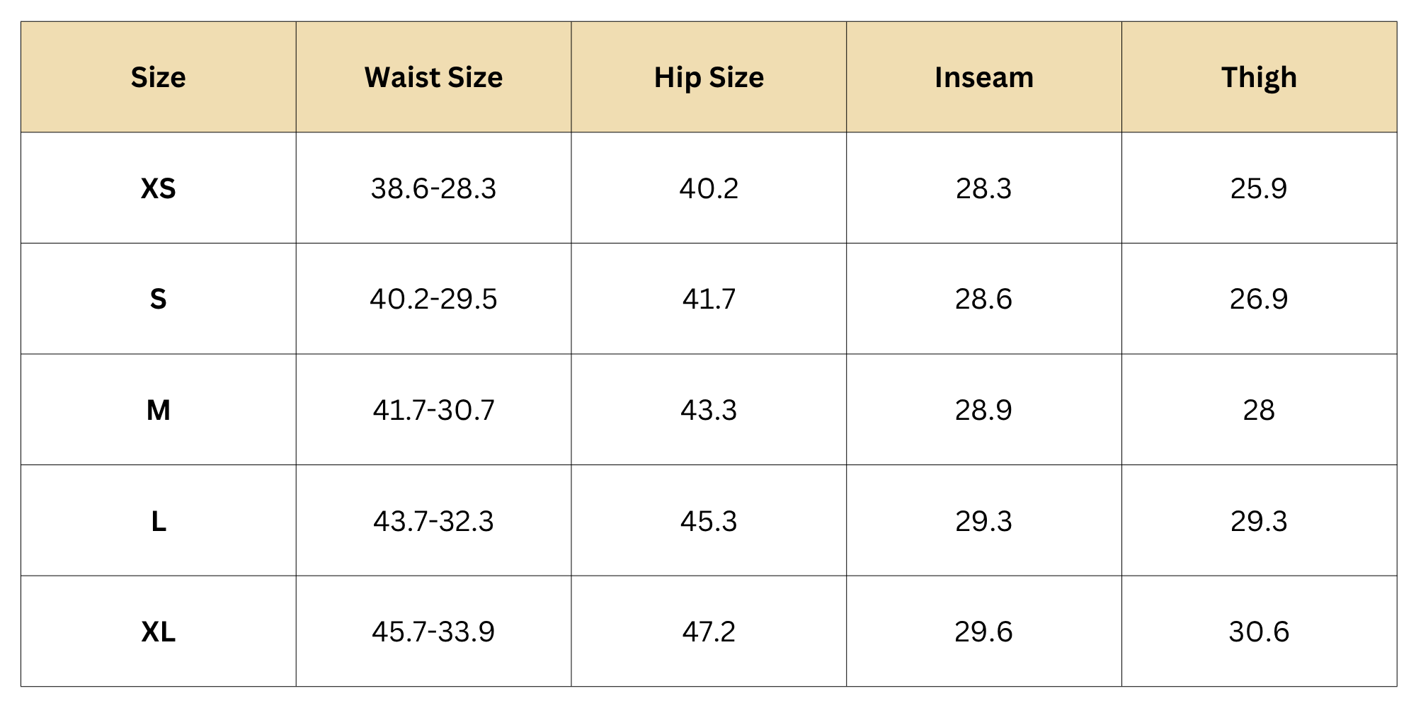 Size Chart