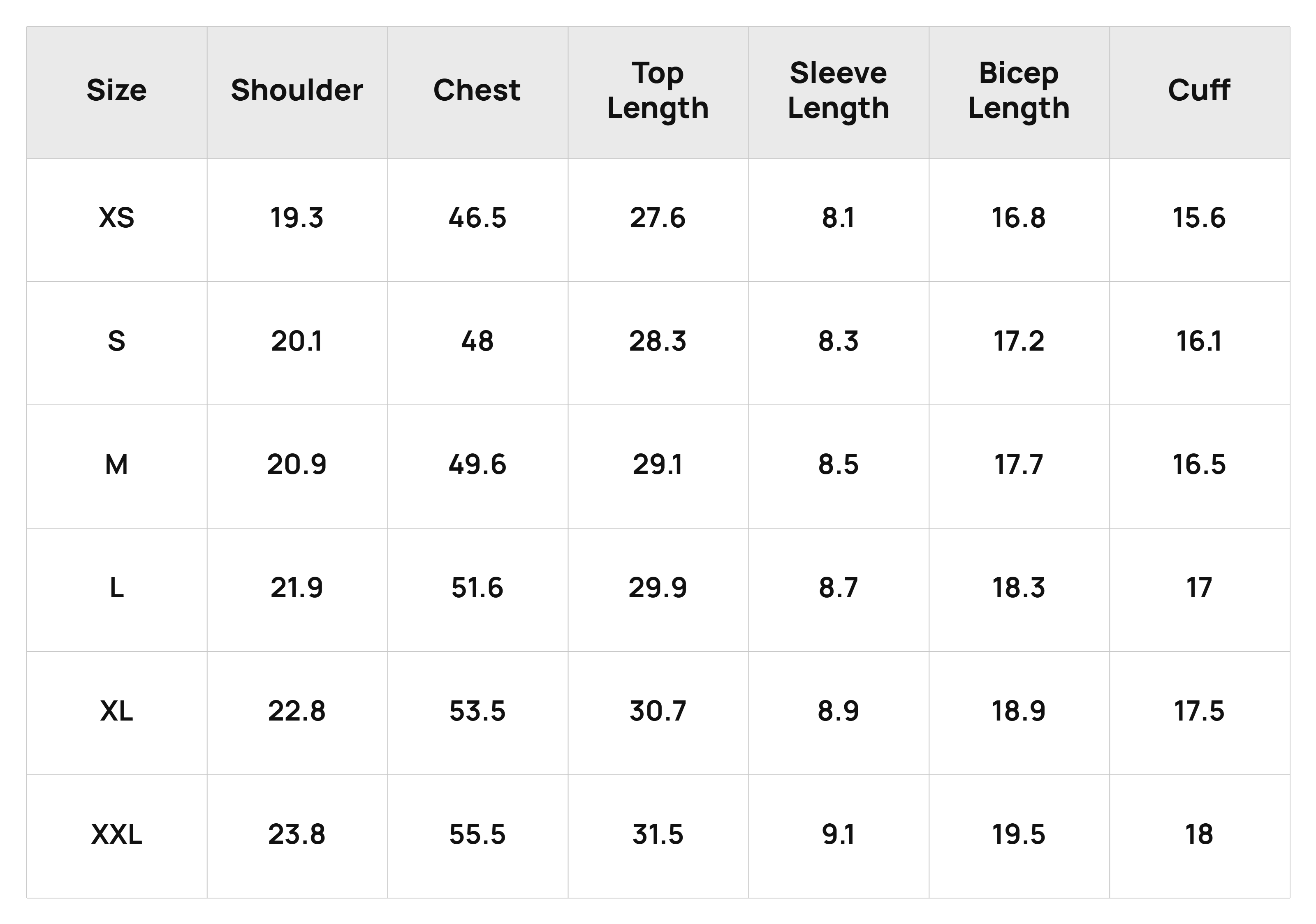 Size Chart
