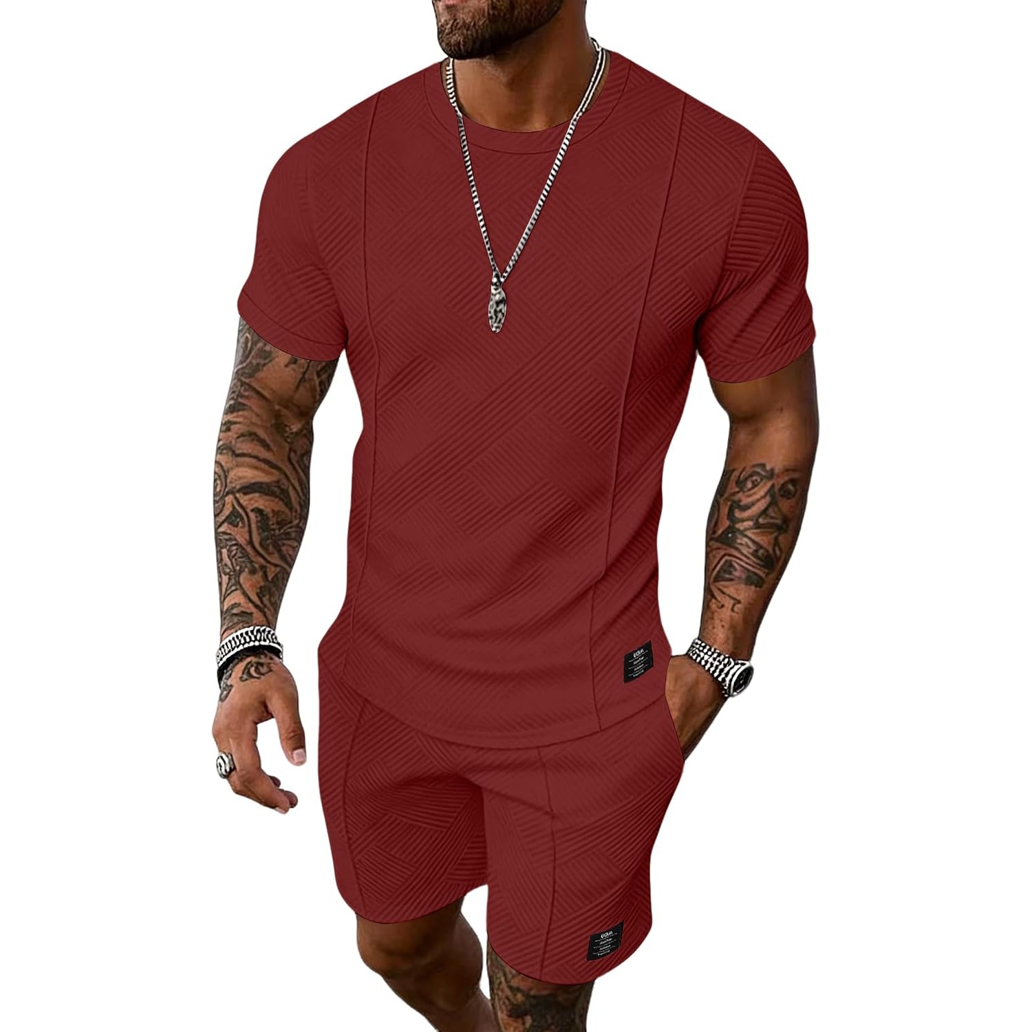 Casual Summer Athletic Shorts And Tshirt Set  For Men
