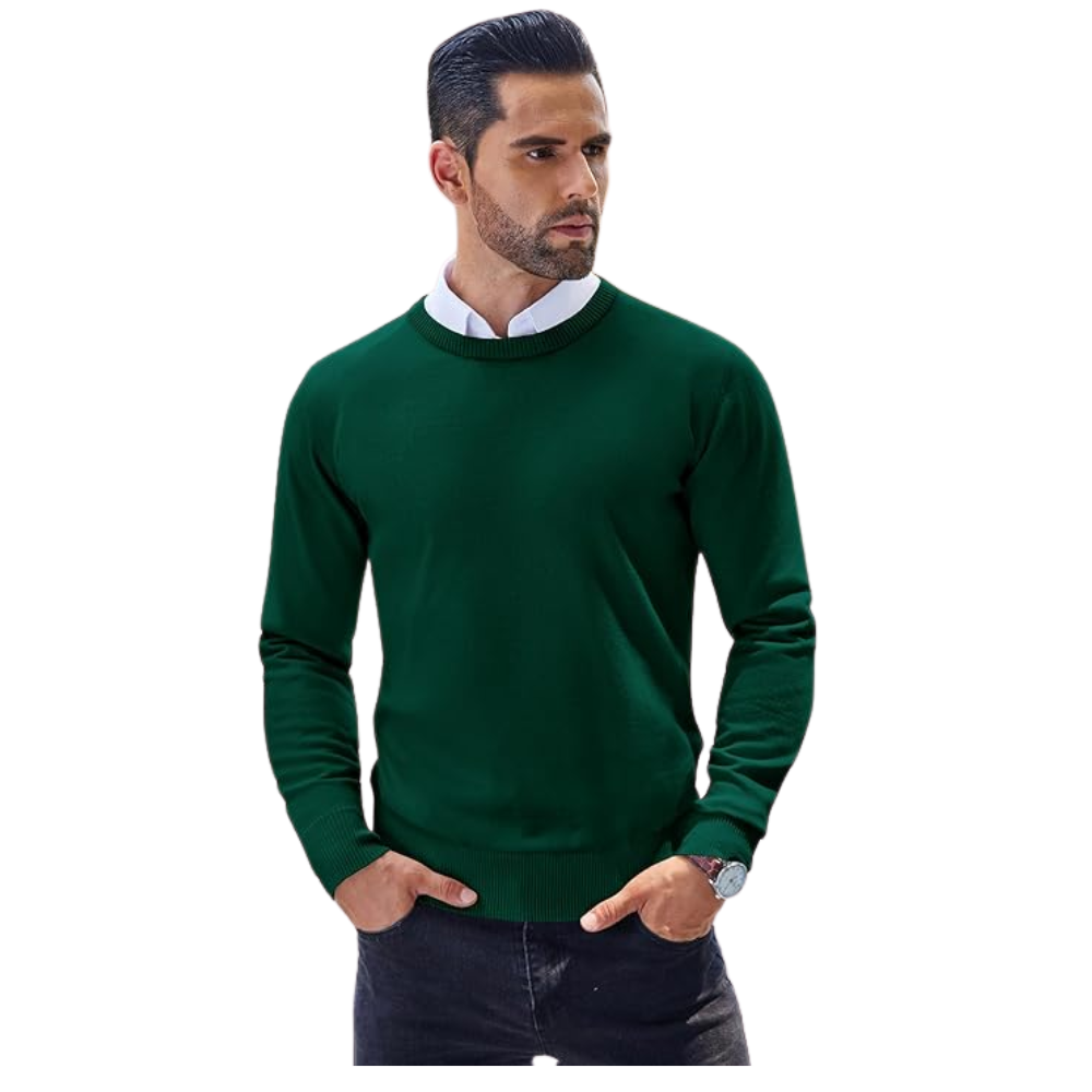Men’s Slim Fit Crew Neck Knitted Sweater Lightweight Pullover