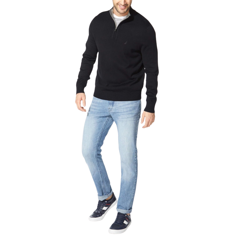 Classic Fit Quarter Zip Knit Sweater