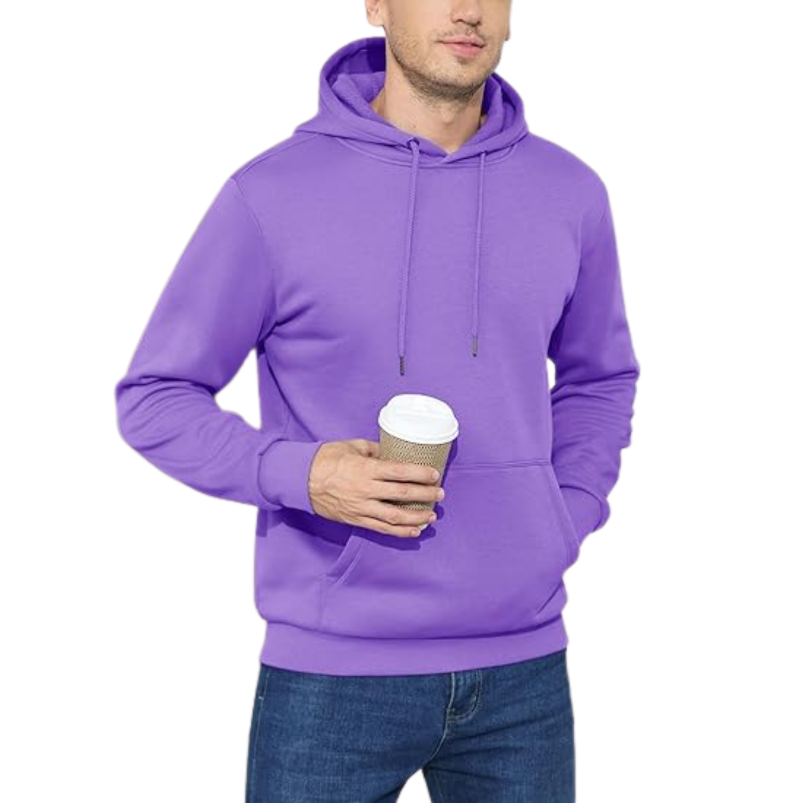 Fleece Lined Athletic Pullover Hoodie With Kangaroo Pocket