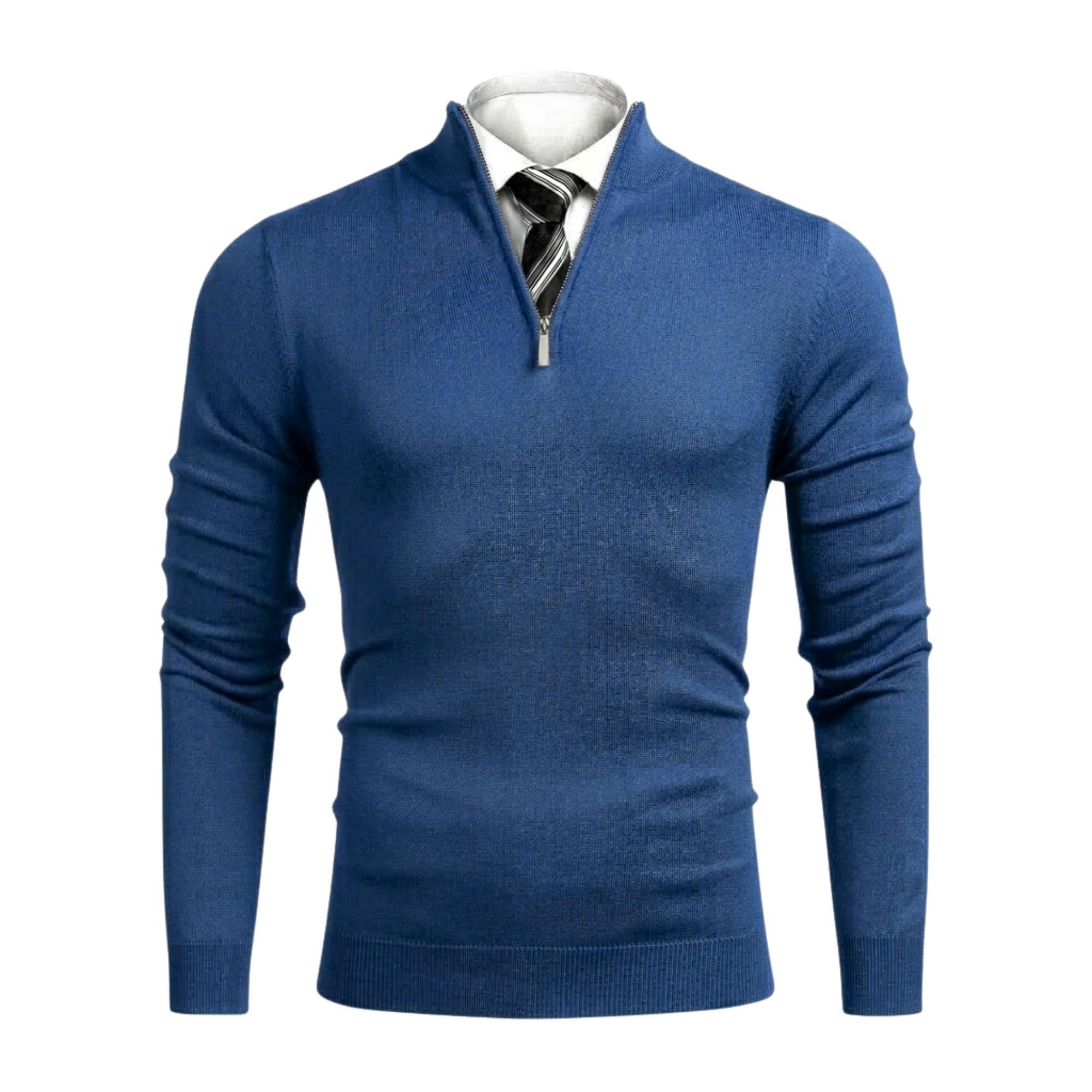 Slim Fit Quarter Zip Knit Pullover