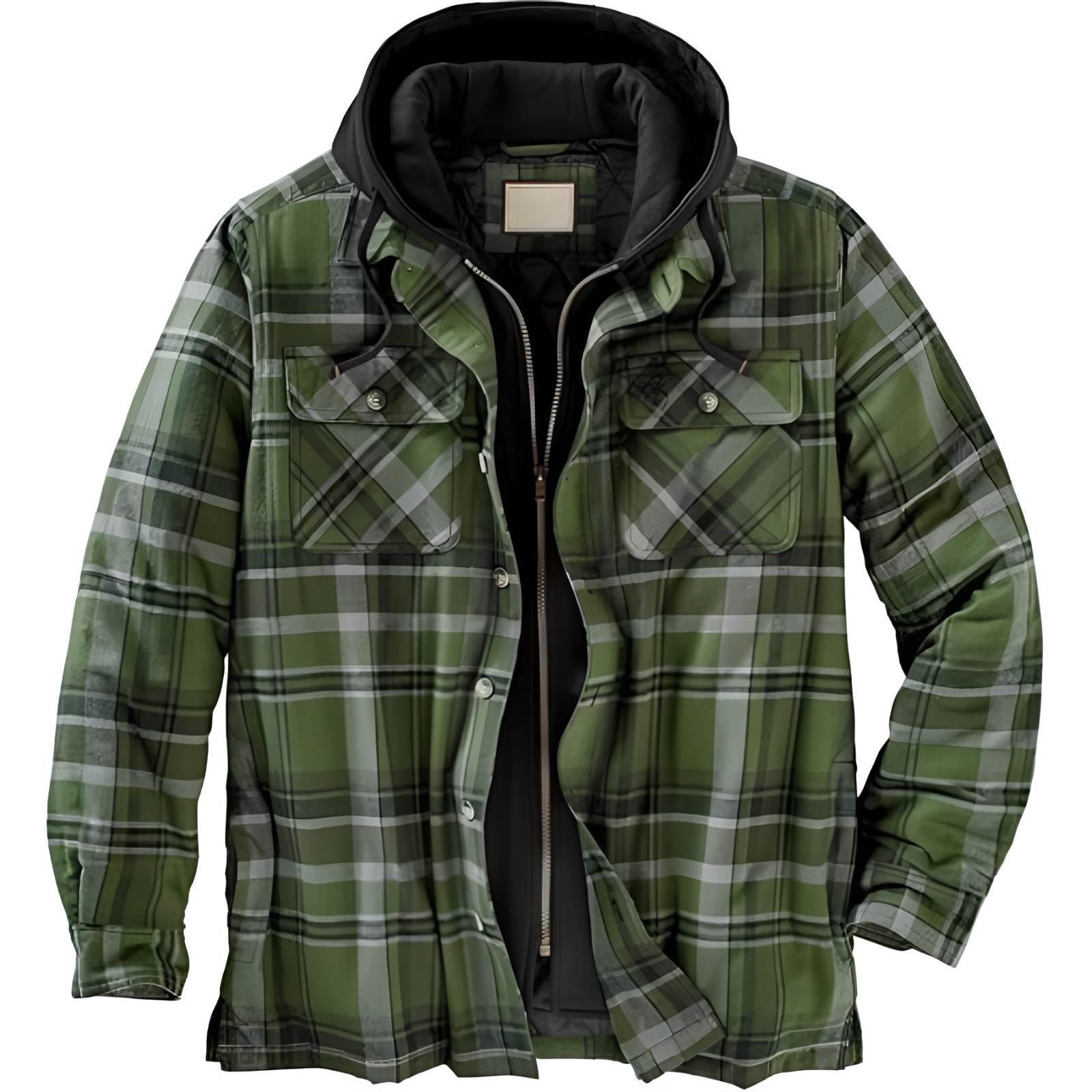 Insulated Plaid Winter Jacket For Men