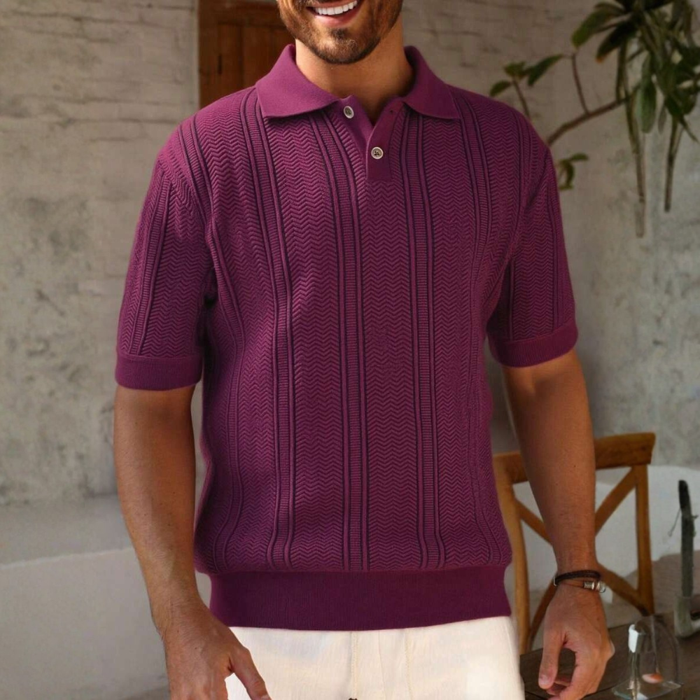 Mens Summer Casual Short Sleeve Knit