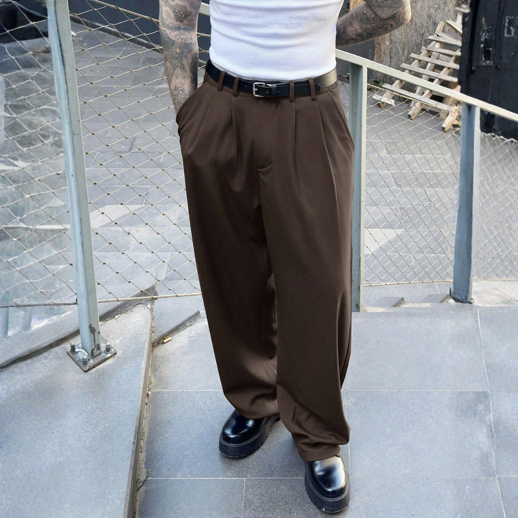 Designer Dress Suit Pants With Draping Style For Men