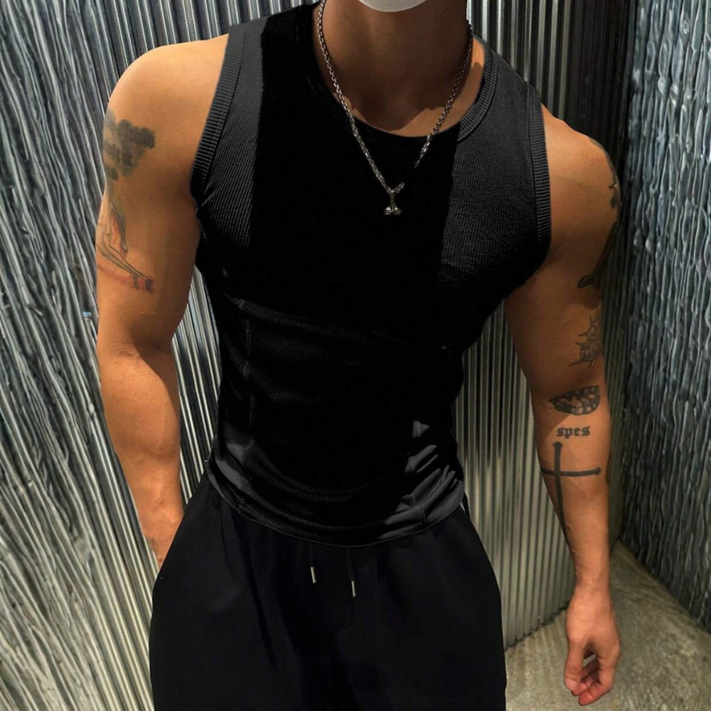 Solid Color Sleeveless Casual Tank Top For Men