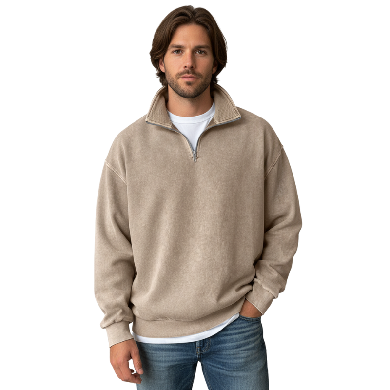 Long Sleeve Half Zip Sweatshirt For Men