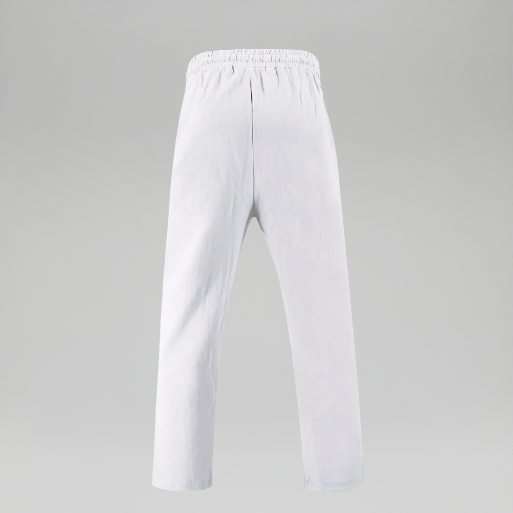 Casual Linen Two Piece Short Sleeve Shirt And Pants Set For Men