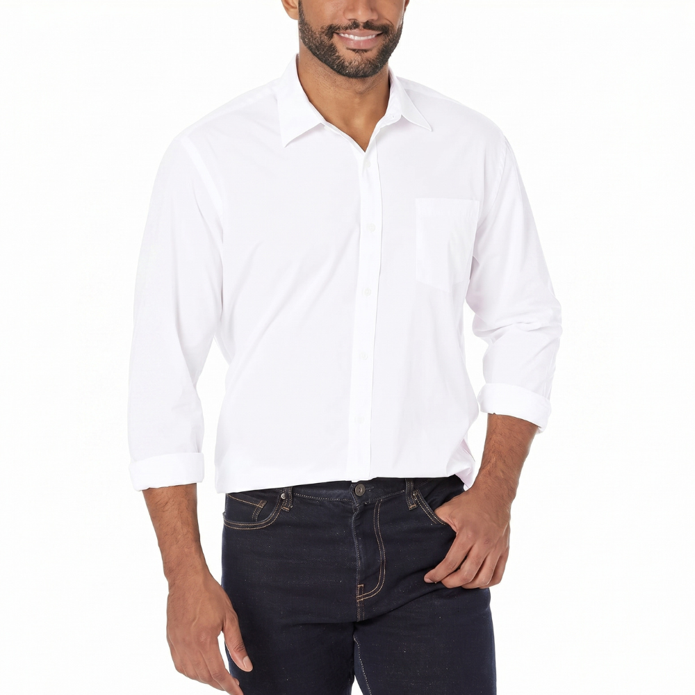 Long Sleeve Casual Poplin Shirt