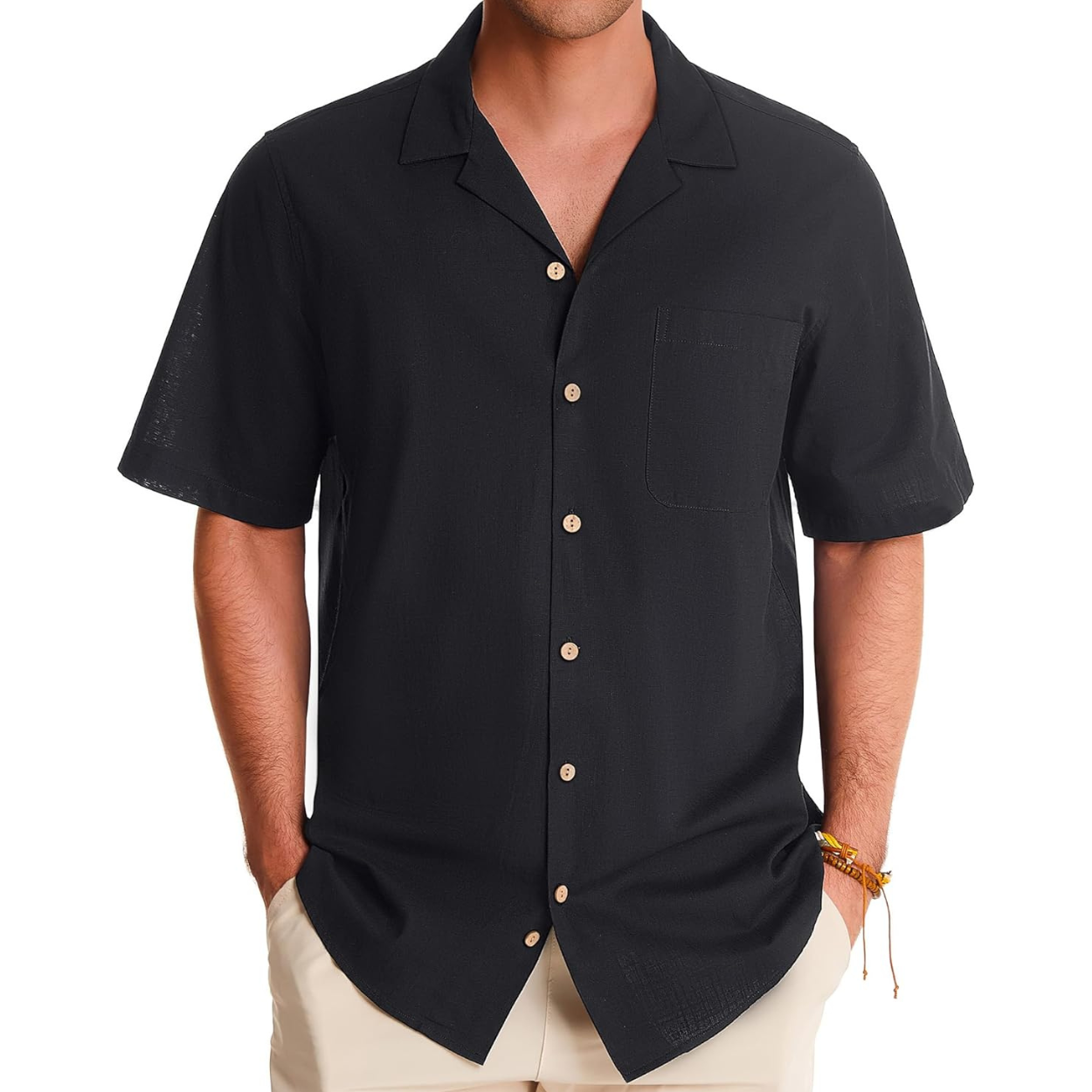 Casual Short Sleeve Hawaiian Button Down Shirt For Men