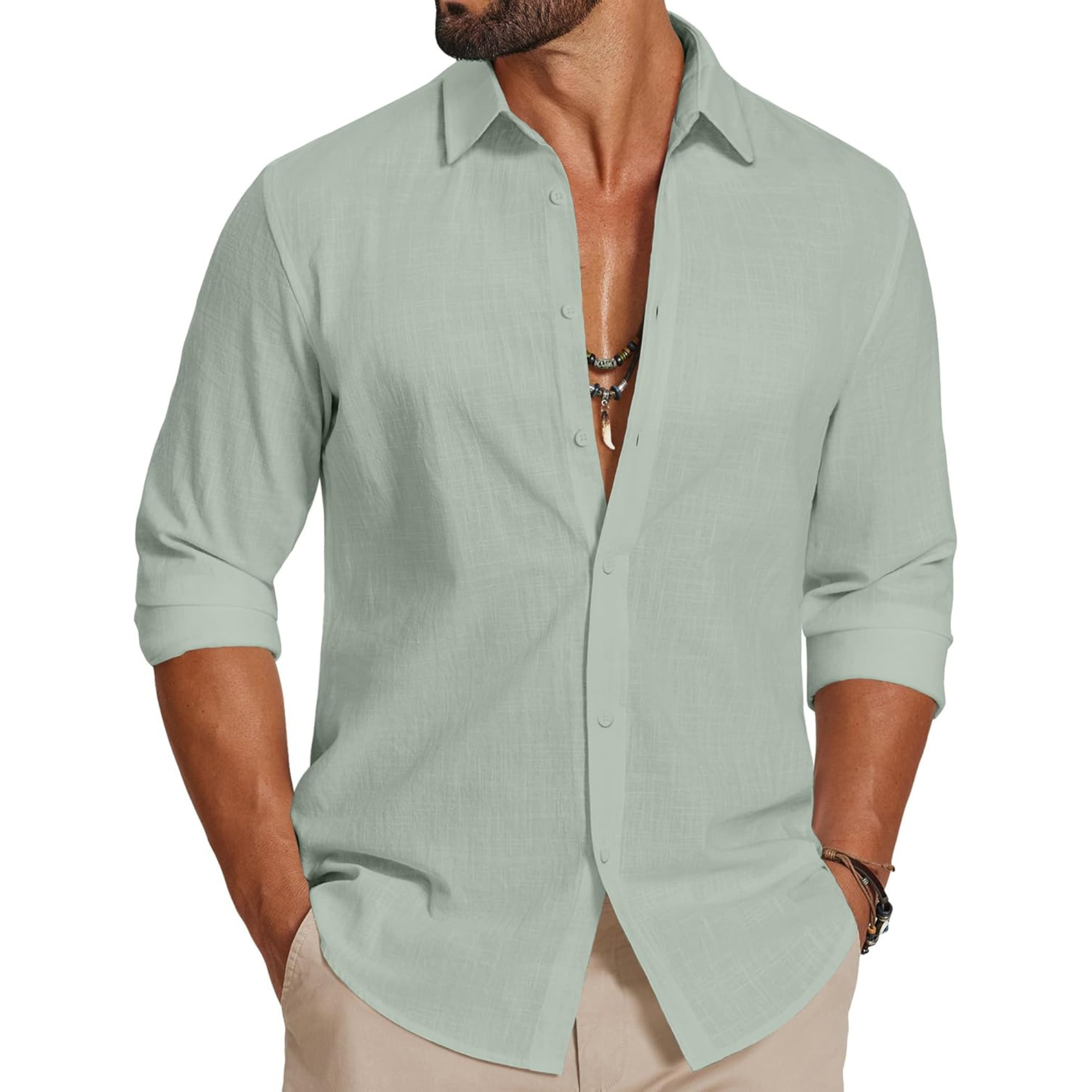 Long Sleeve Casual Linen Cotton Shirt