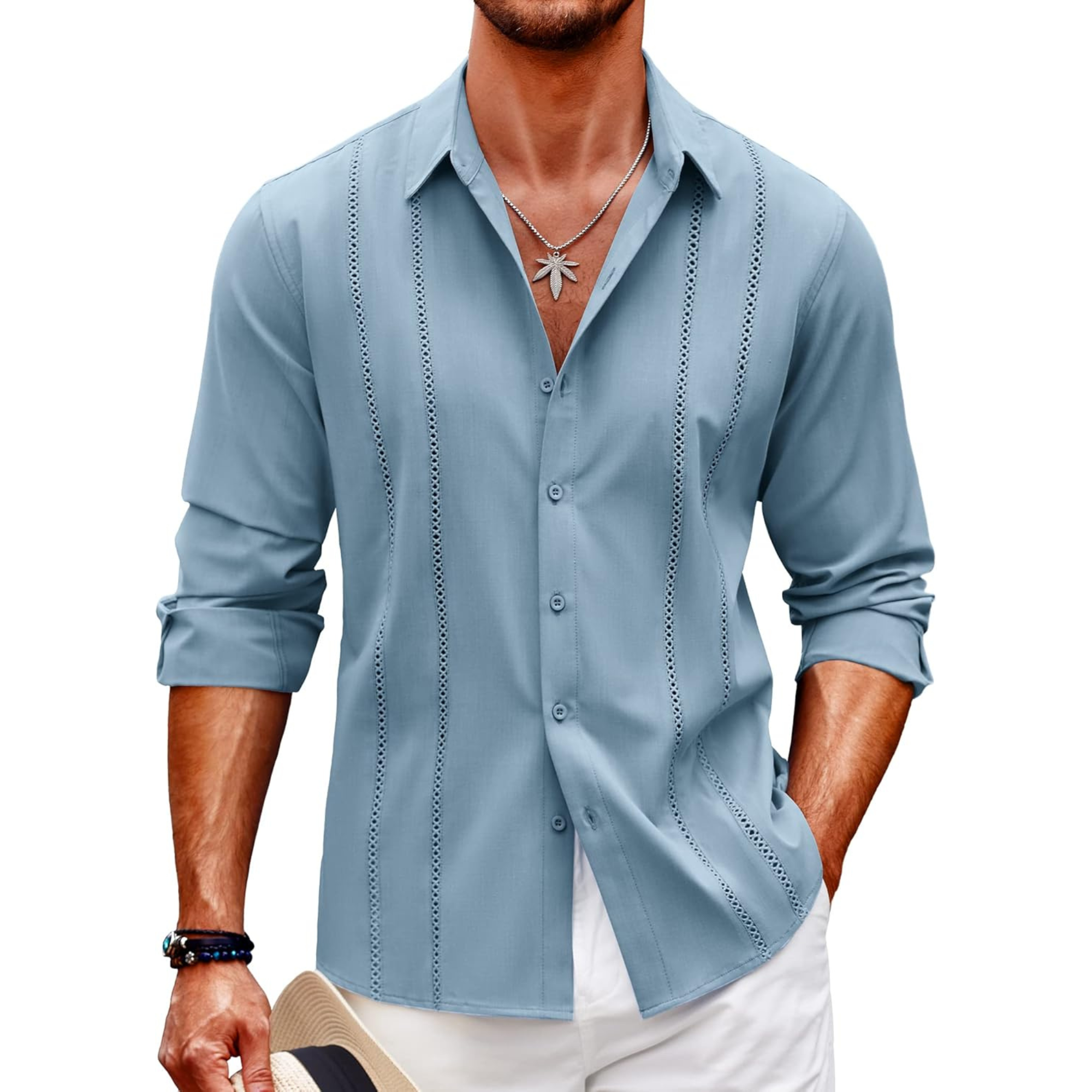 Long Sleeve Cuban Beach Button Shirt