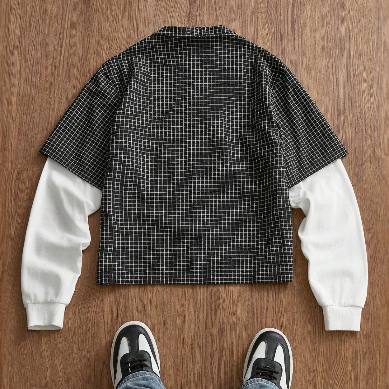 Casual Plaid Patchwork Button Up Shirt For Men