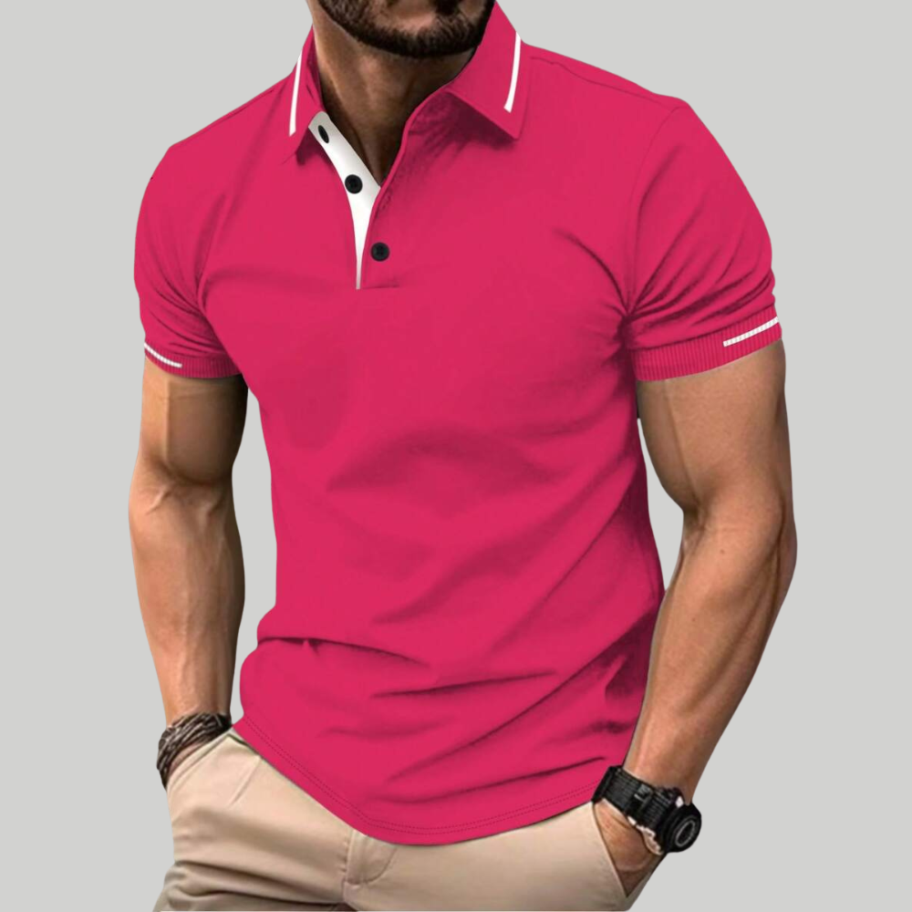 Solid Color Short Sleeve Casual Polo Shirt