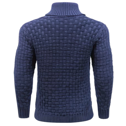 Casual Waffle Knit Lapel Button Sweater For Men
