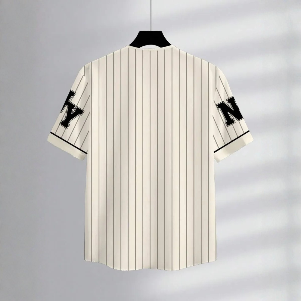 Baseball Jersey Style Print Short Sleeve Shirt For Men