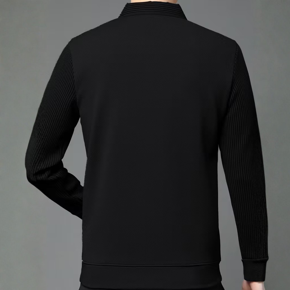 Layered Long Sleeve Shirt With Lapel For Men