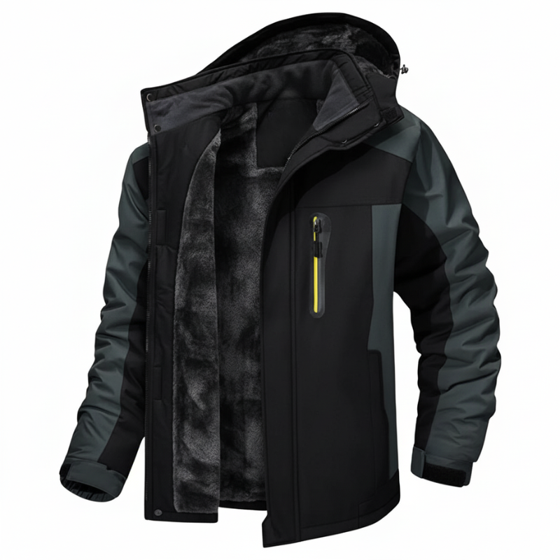 Insulated And Waterproof Jacket With Detachable Hood 