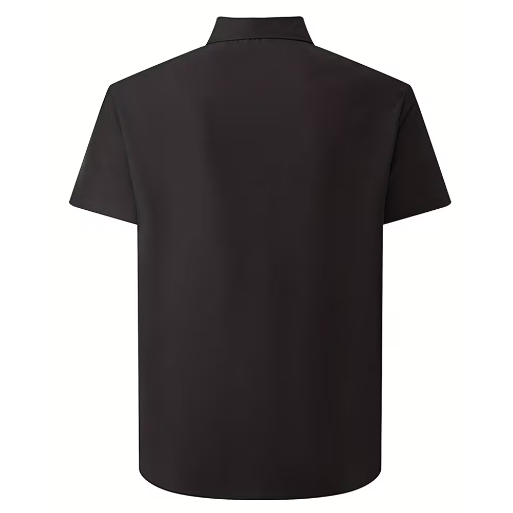 Short Sleeve Lapel Shirt With Button Detail Non Iron Finish For Men