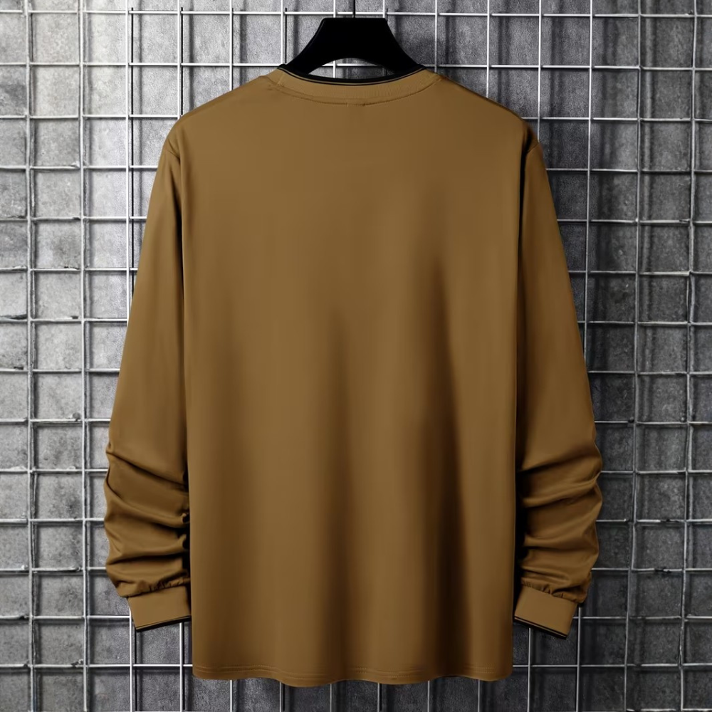 Chicago Letter Graphic Print Long Sleeve Casual T Shirt For Men