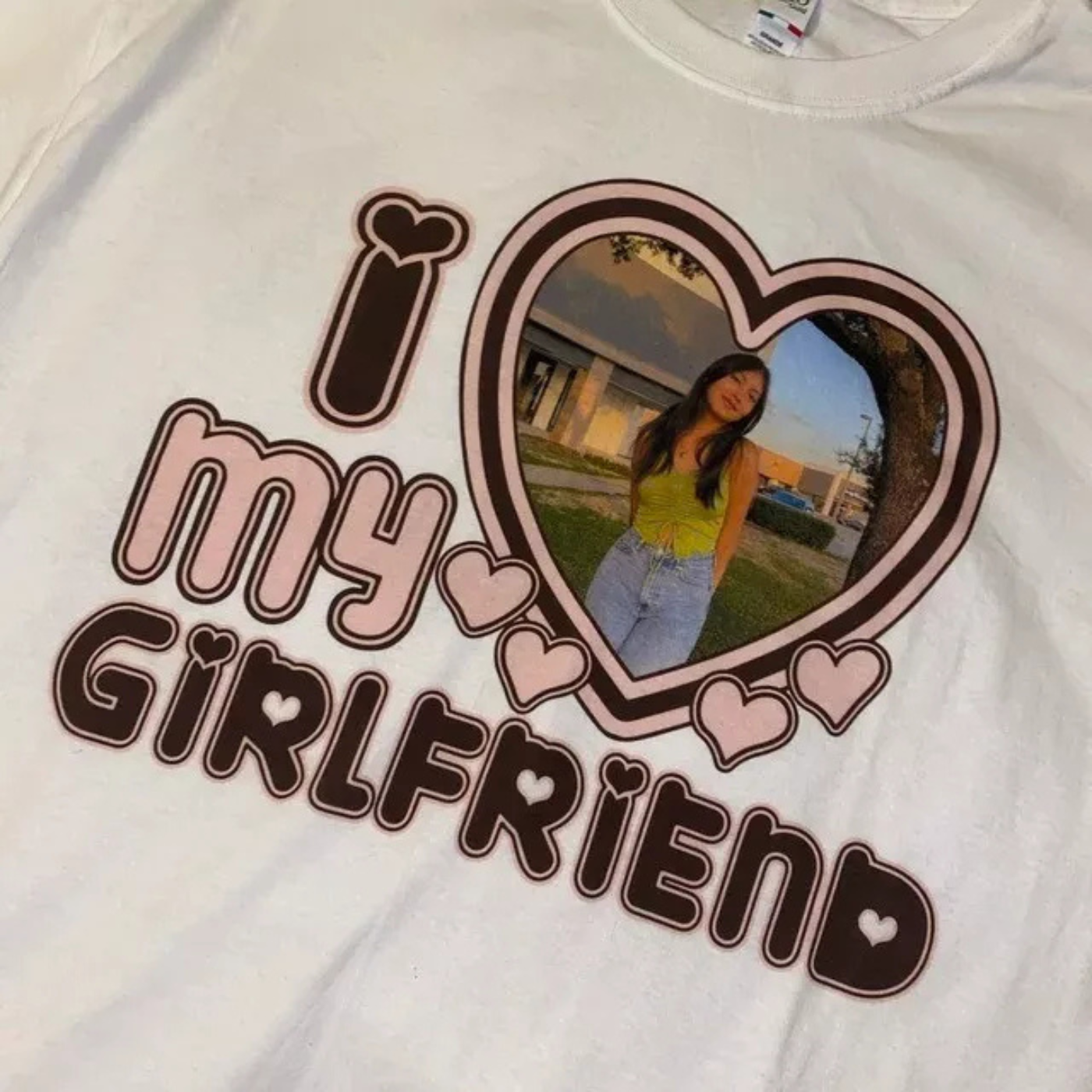 Customized My Girlfriend Photo Printed Tshirt