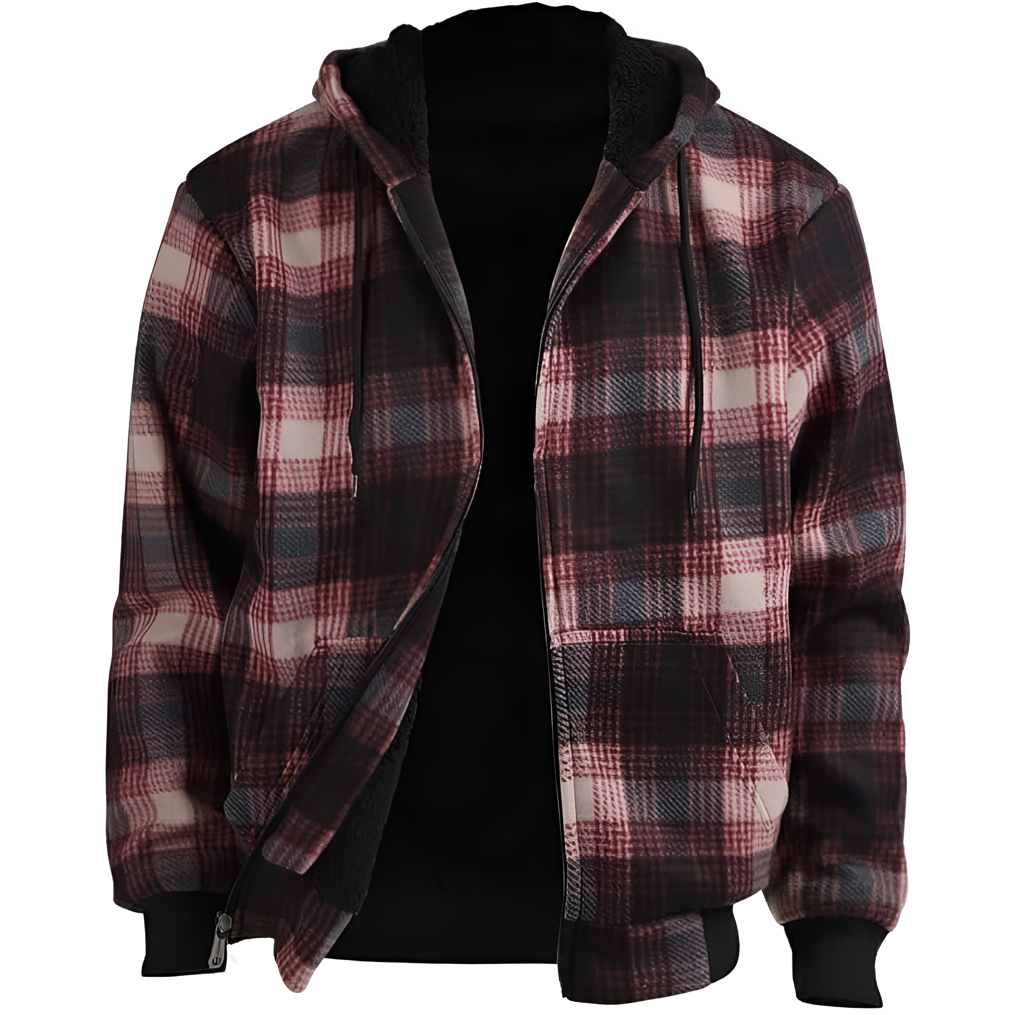 Winter Heavy Warm Sherpa Lined Fleece Plaid Flannel Jacket 