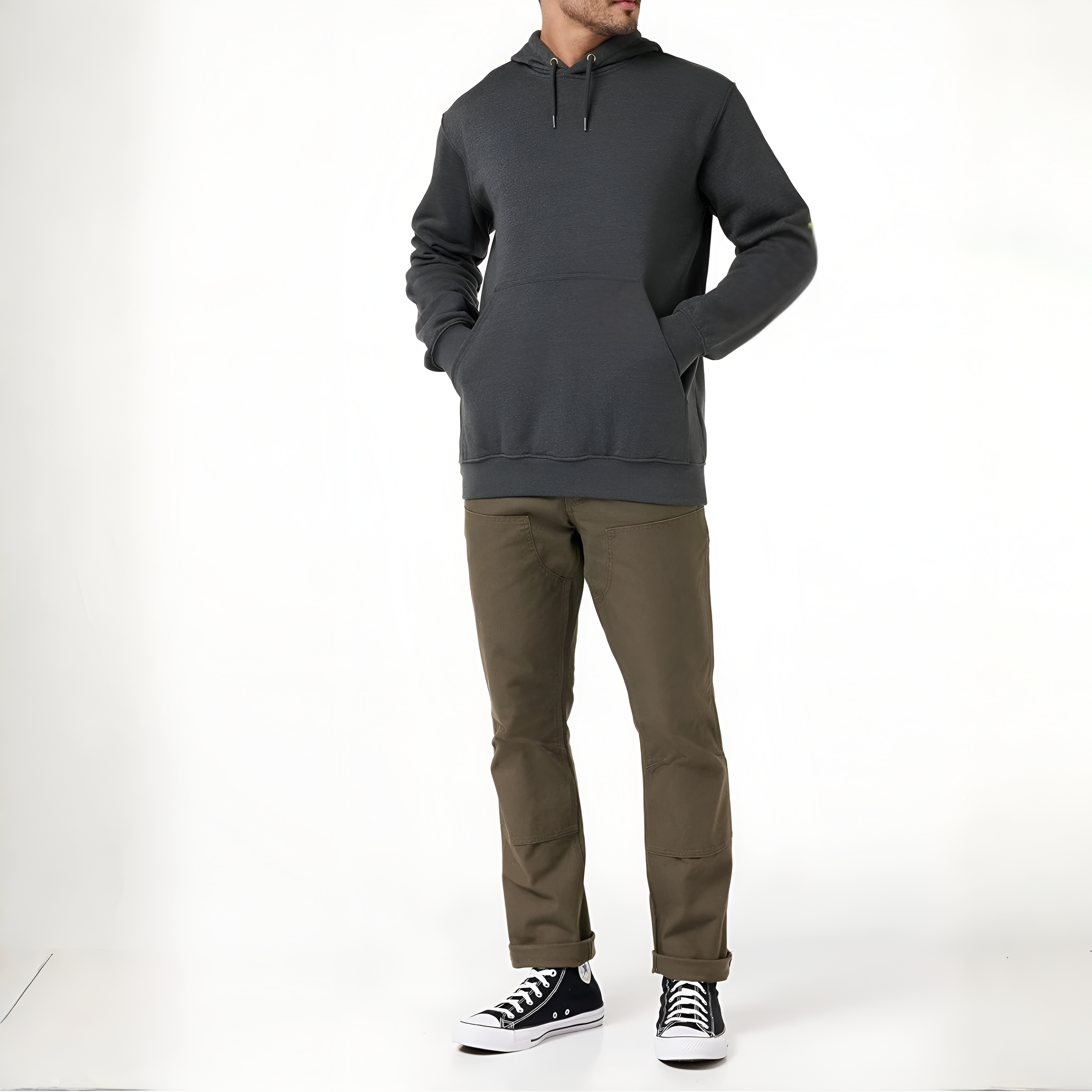 Midweight Pullover Hoodie with Graphic Logo Sleeve