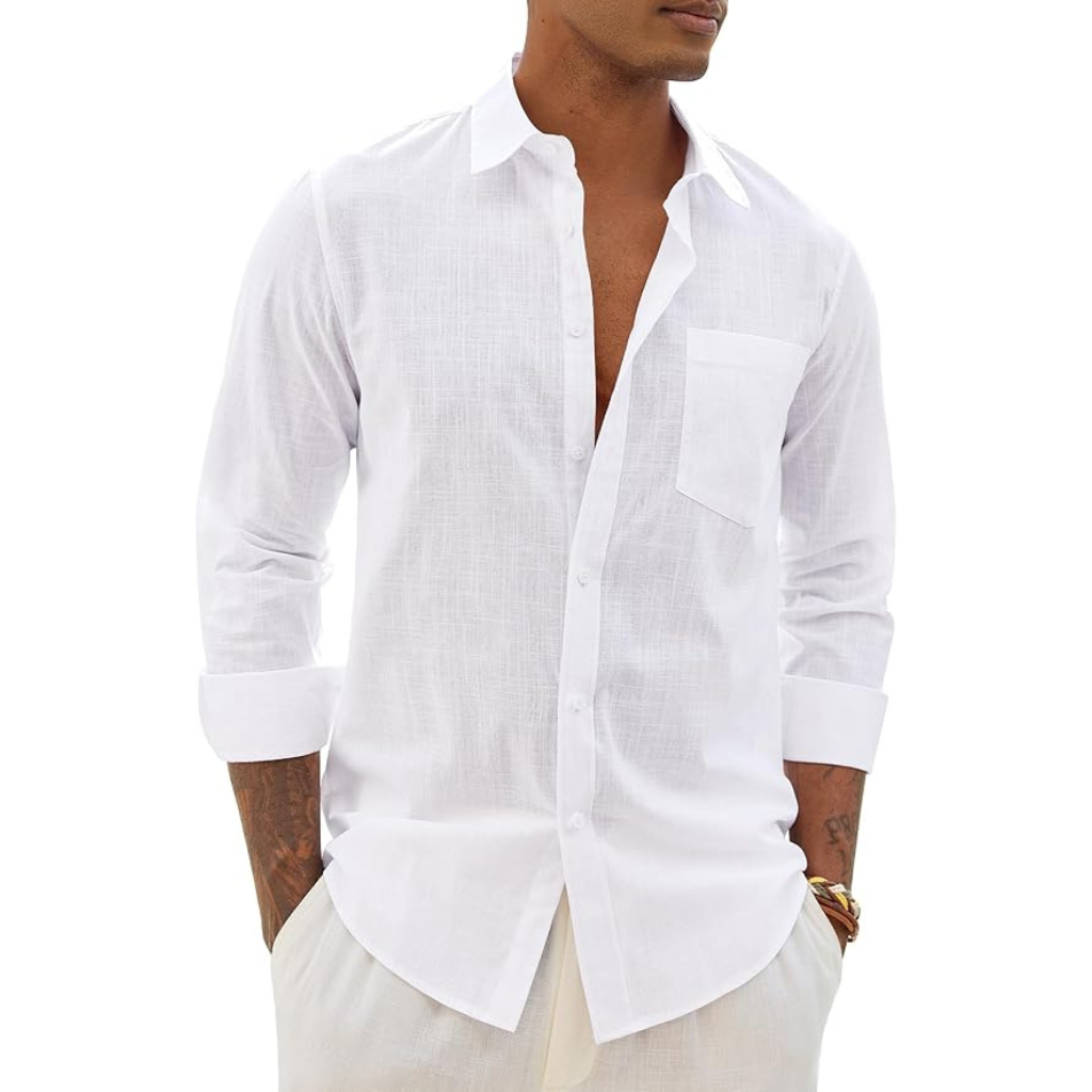 Long Sleeve Down Button Textured Shirts For Men