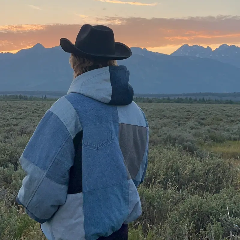 Patchwork Denim Hooded Jacket For Cold Weather