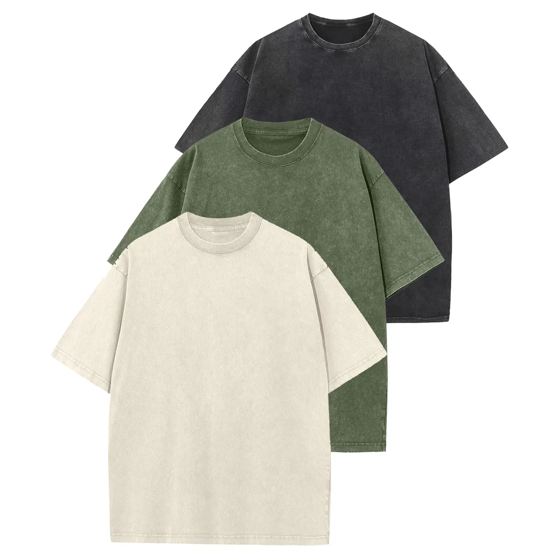 Pack Of 3 Oversized Loose Short Sleeve Summer Tshirts