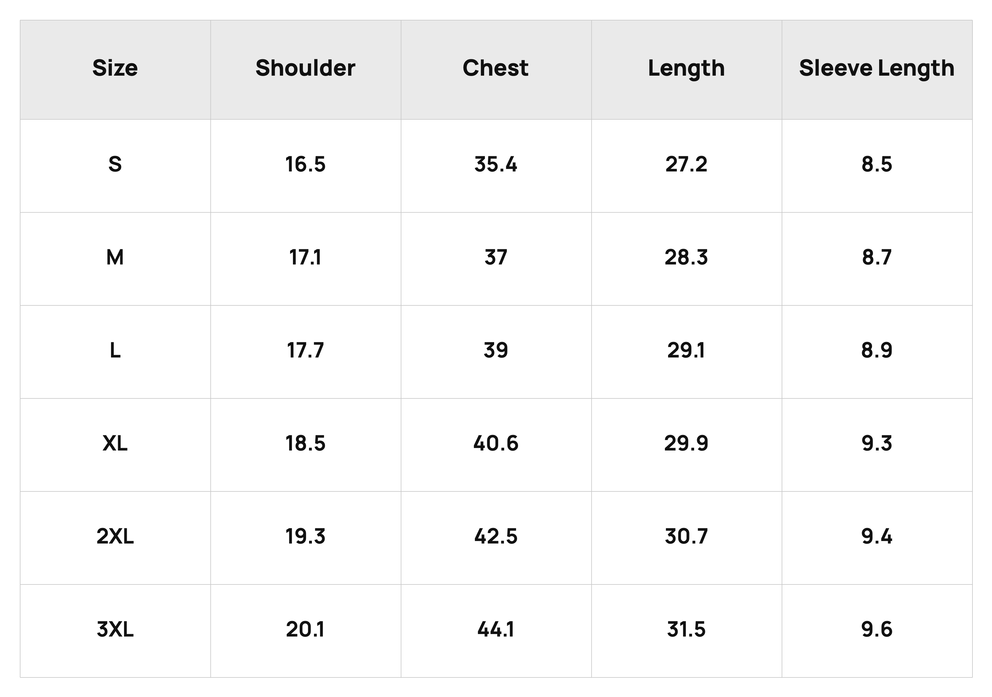 Size Chart