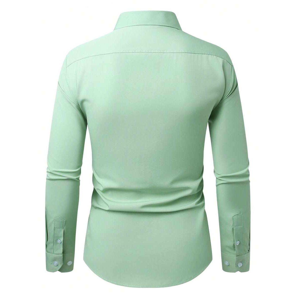 Casual Solid Formal Long Sleeve Dress For Men