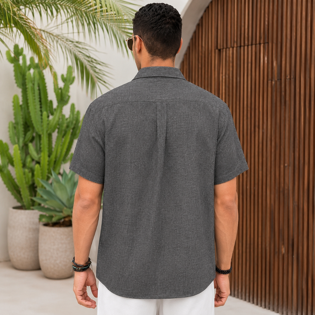 Casual Guayabera Short Sleeve Button Down Shirts For Men