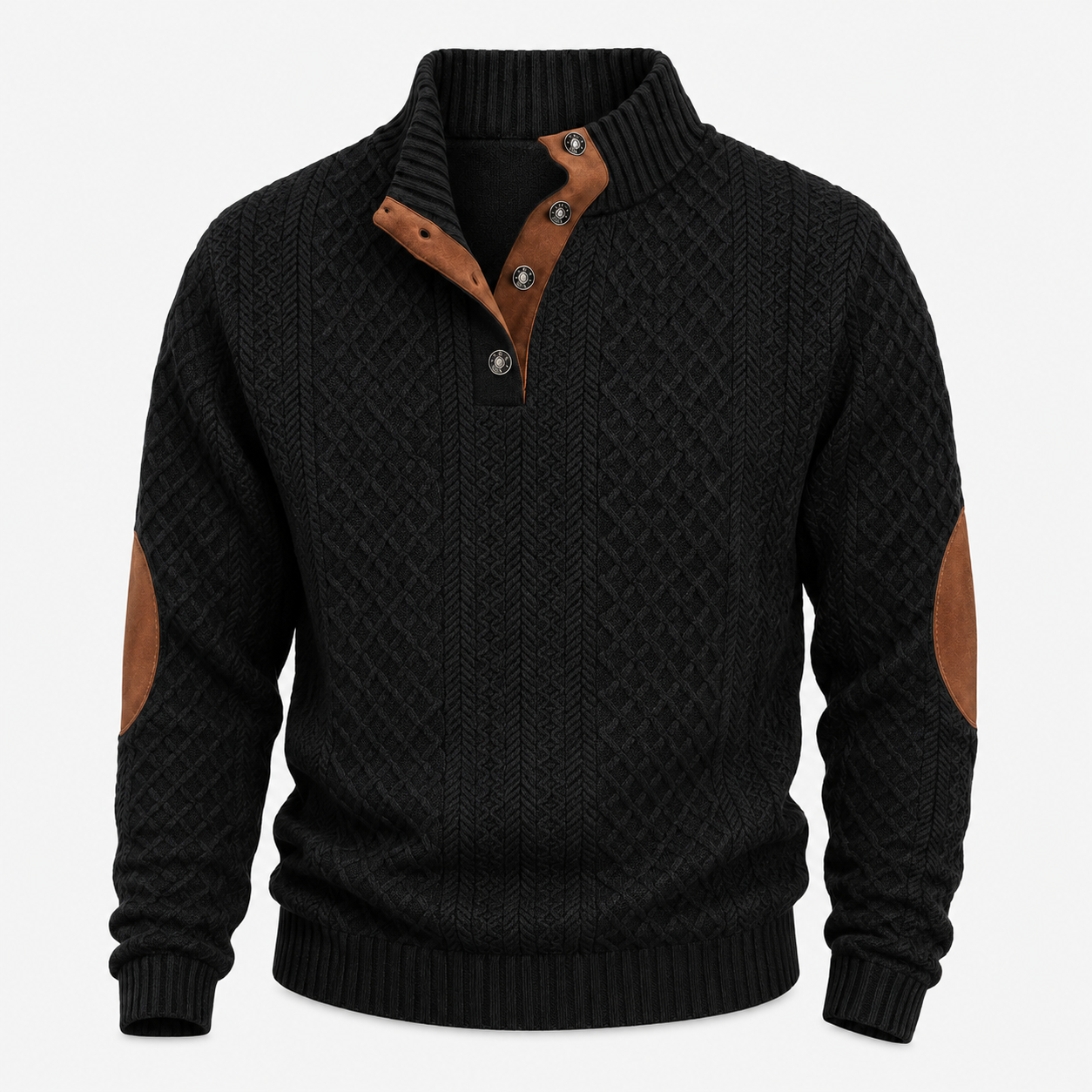 Casual Button Up Stand Collar Long Sleeve Outdoor Henley Shirt For Men